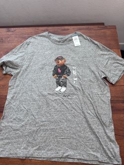 Polo Ralph Lauren Pink Pony Bear Gray T-Shirt