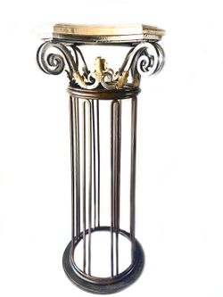 Ionic Wrought Iron Pedestal 44” Ht 17” Dia.