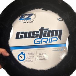 Custom GripEZStretch OnCore Black Plush Steering Wheel Cover