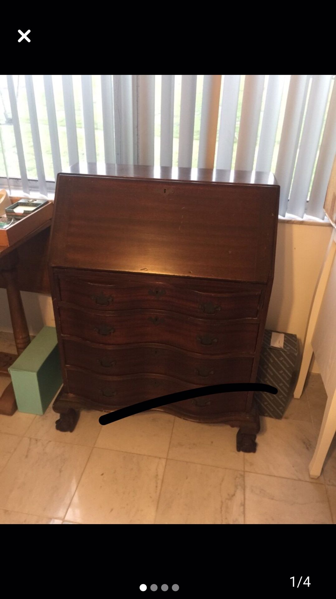 Antique desk and chair.