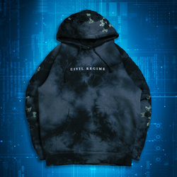 Size L - Civil Regime X Teen Titans (Black) Roses Hoodie in Black Noir Wash