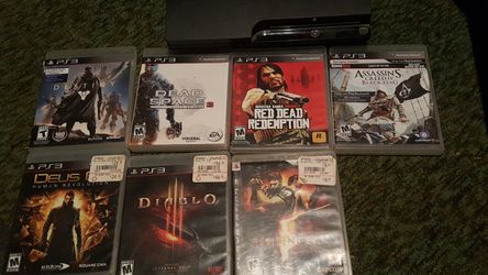 Ps3 with cords and 6 games