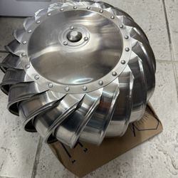LOMANCO VENTS —- 12 in. Mill Finish Aluminum Internally Braced Whirlybird Wind Turbine