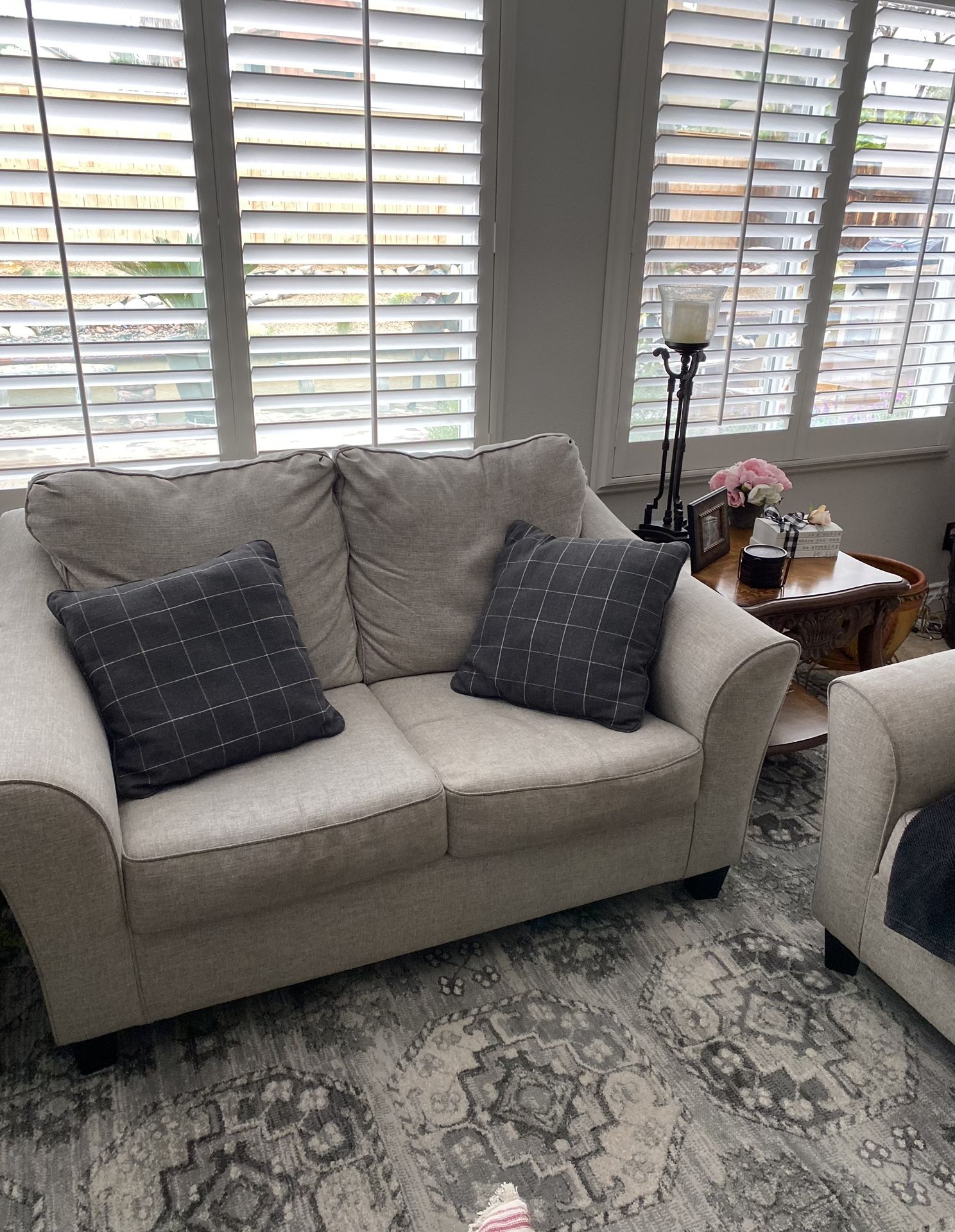 2 (two) Gray Loveseats
