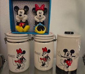 Disney Mickey & Minnie Jars & Salt Shaker