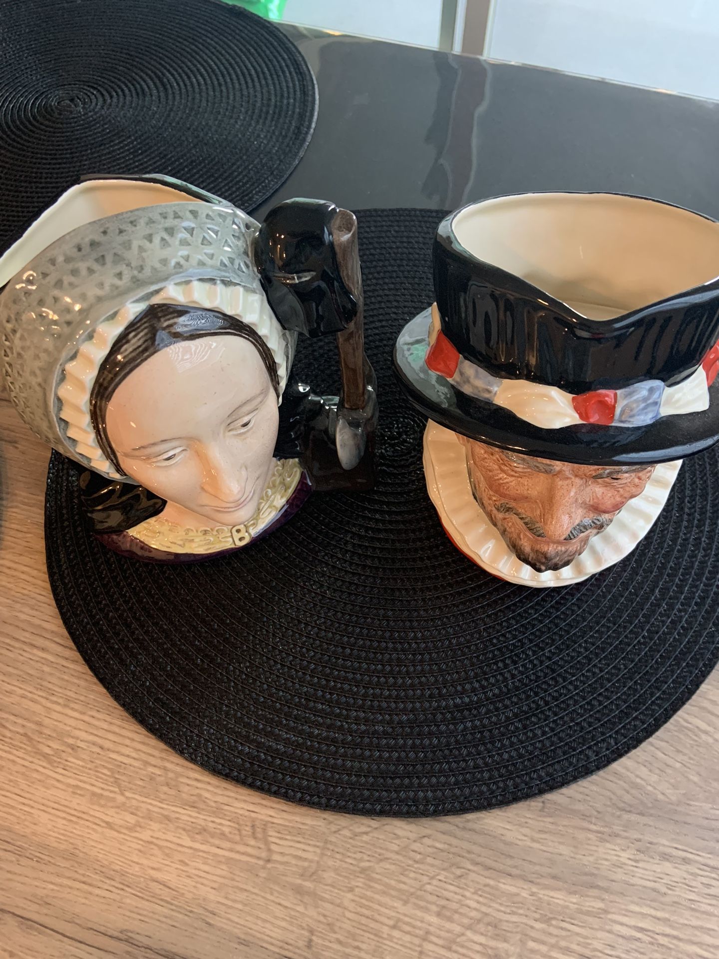 Royal Doulton Toby Jug Pair Anne Boleyn Beefeater