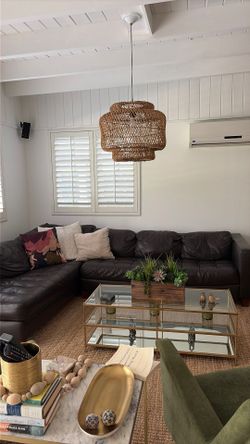 Leather sectional