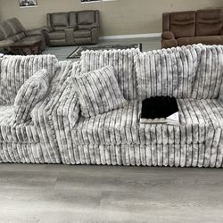 SOFÁ LOVESEAT WHITE/GRAY