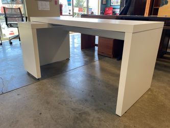 IKEA Malm White Desk with Pull Out Panel