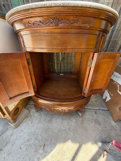 Solid wood half moon vanity