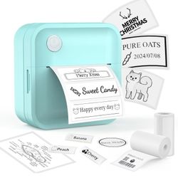 Inkless Mini Bluetooth Label Printer with Multiple Templates, Wide Waterproof Labels, Portable Thermal Sticker Labeler