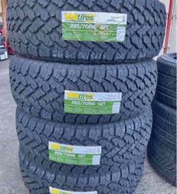 265/70R16 All Terrain Tires with White Lettering