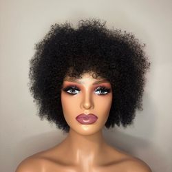 Afro Human Hair Wig 14in