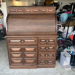Antique Rollup Desk, Good Condition, Marble Centerpiece 400.00 OBO 