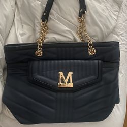 Mia . K Navy Blue Purse With Wristlet