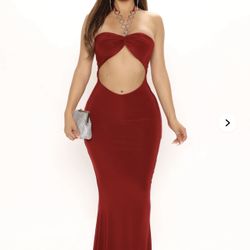 Burgundy ocean view Birthday maxi dress