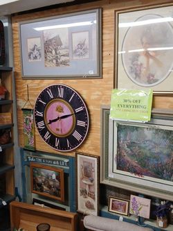 Pictures on wall hanging interior