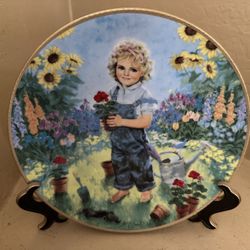 Reco Decorative Numbered Plate “A Time To Plant” Sunflowers