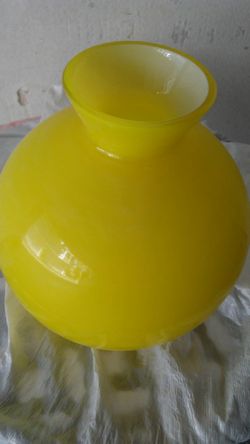 Crate & Barrel Yellow Glass Vase