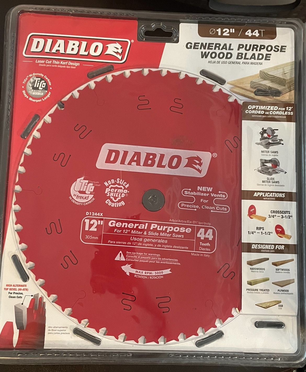 Diablo General Purpose Wood Blade 12in