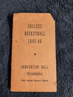 Vintage 1945-46 College Basketball Convention Hall Philadelphia Schedule Rare