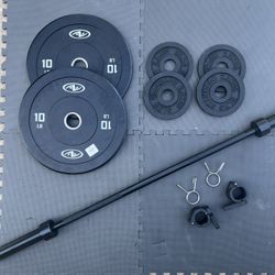 2 Inch Olympic 5ft Straight Barbell With Weights 