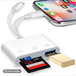 GLILAVOX Hi-Speed USB 3.0 SD Card Reader, All-In-One Memory Card Adapter for SD/TF/USB, Plug and Play, Adapts to Apple and Android, No Driver Required