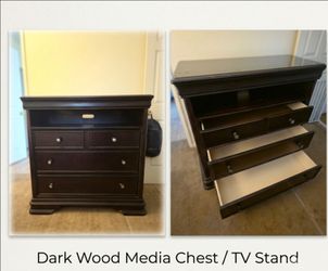 Dark wood media chest / tv stand