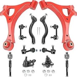 Front End 12pc Lower Control Arms Suspension Kit for 2006-2011 Honda Civic, Upgraded PU Bushings, 8th Gen Civic Suspension Kit Replacement - Red