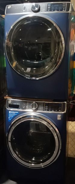 GE Profile Smart Front Load Laundry Pair in Sapphire Blue