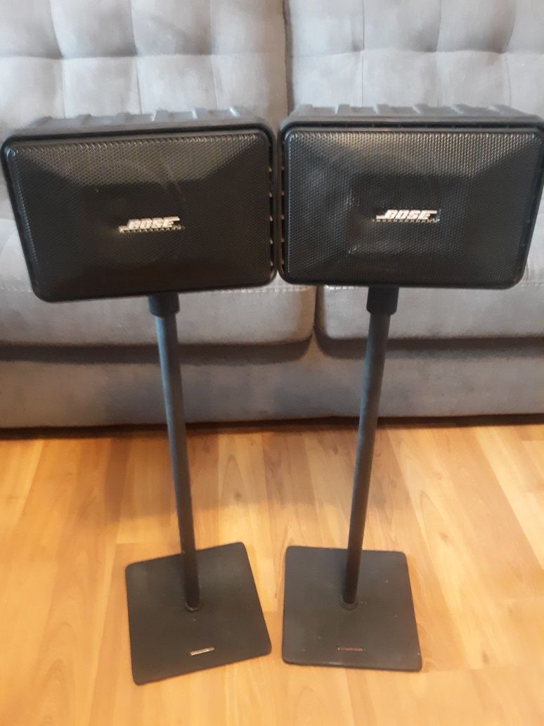 Bose Model 101 Music Monitor speakers with stands