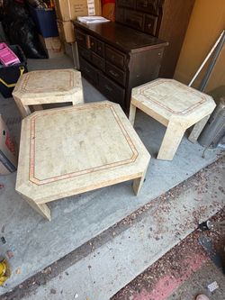 Tessellated Stone Coffee and End Table Set