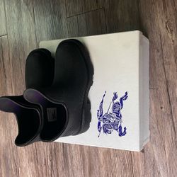 Burberry Marsh Rubber High Boots In Black (Size 11)