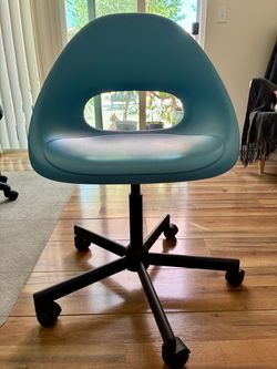 IKEA Teal Plastic Office Chair with Wheels