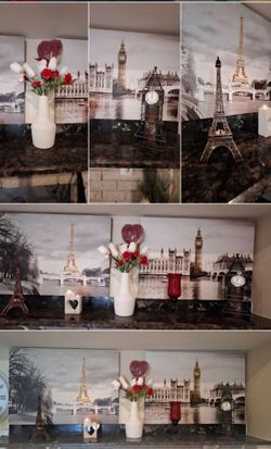 PARIS THEME DECOR 2 CANVAS FRAMES