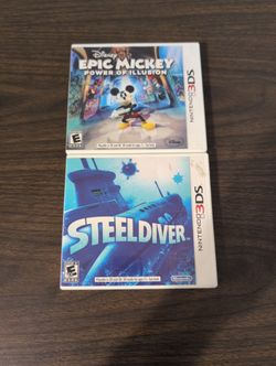 Nintendo 3DS Epic Mickey Power Of Illusion Steel Diver Bundle