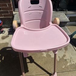 Pink Plastic Baby High Chair
