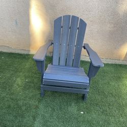 New Folding Outdoor All Weather Adirondack Chair Smoke Grey