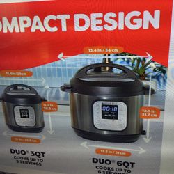 NSTANT POT DUO 7-1 MINI ELECTRIC PRESSURE COOKER, SLOW RICE COOKER, STEAMER, SAUTÉ, YOGURT MAKER, INCLUDES FREE A
