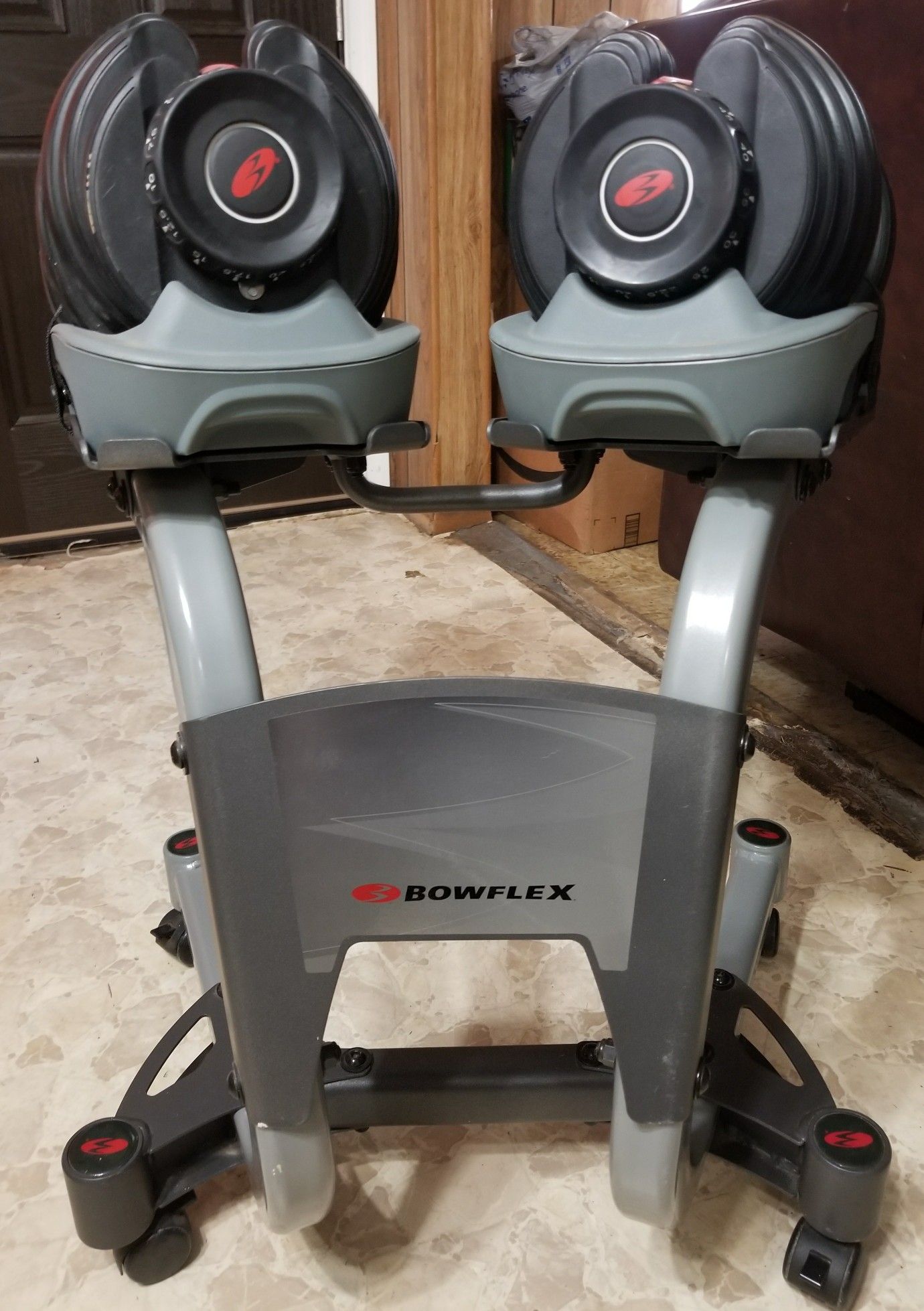 Bowflex weights with stand