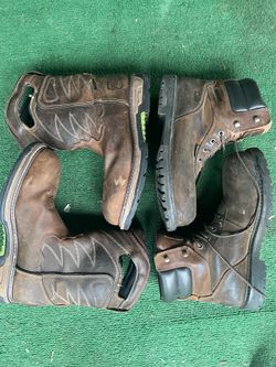 Dan post composite toe boots size 10.5 and wolverine steel toe boots size 11