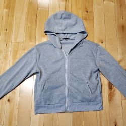 Shein Womens Gray Zip-Up Hoodie (M)