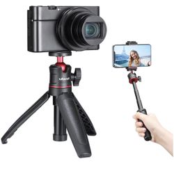 MT-08 Black Mini Tripod for Camera, 1/4" Screw Universal Tripod Compatible with DJI OSMO Pocket 3/Pocket 4/Insta 360x5/OSMO 360/Xtra/Sony/Canon,Extend