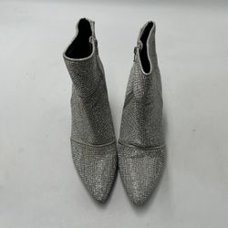 A New Day Womens Cailin Ankle Boots Silver Rhinestone Encrusted Boots SIZE 9