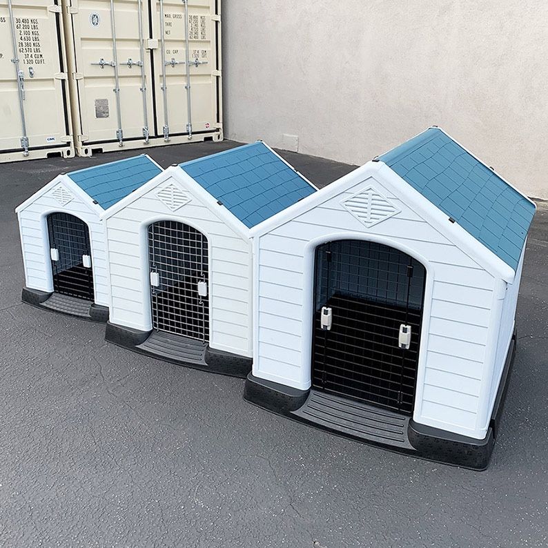 (New in Box) Plastic dog house w/ lock door (medium $80, large $115, x-large $160) all weather cage kennel