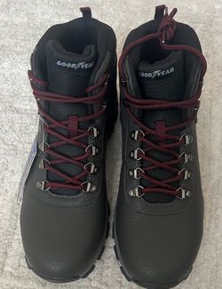 Goodyear Men's Ontario Hiking Boots Grey Black Red Size 10.5 M GY213253 NIB
