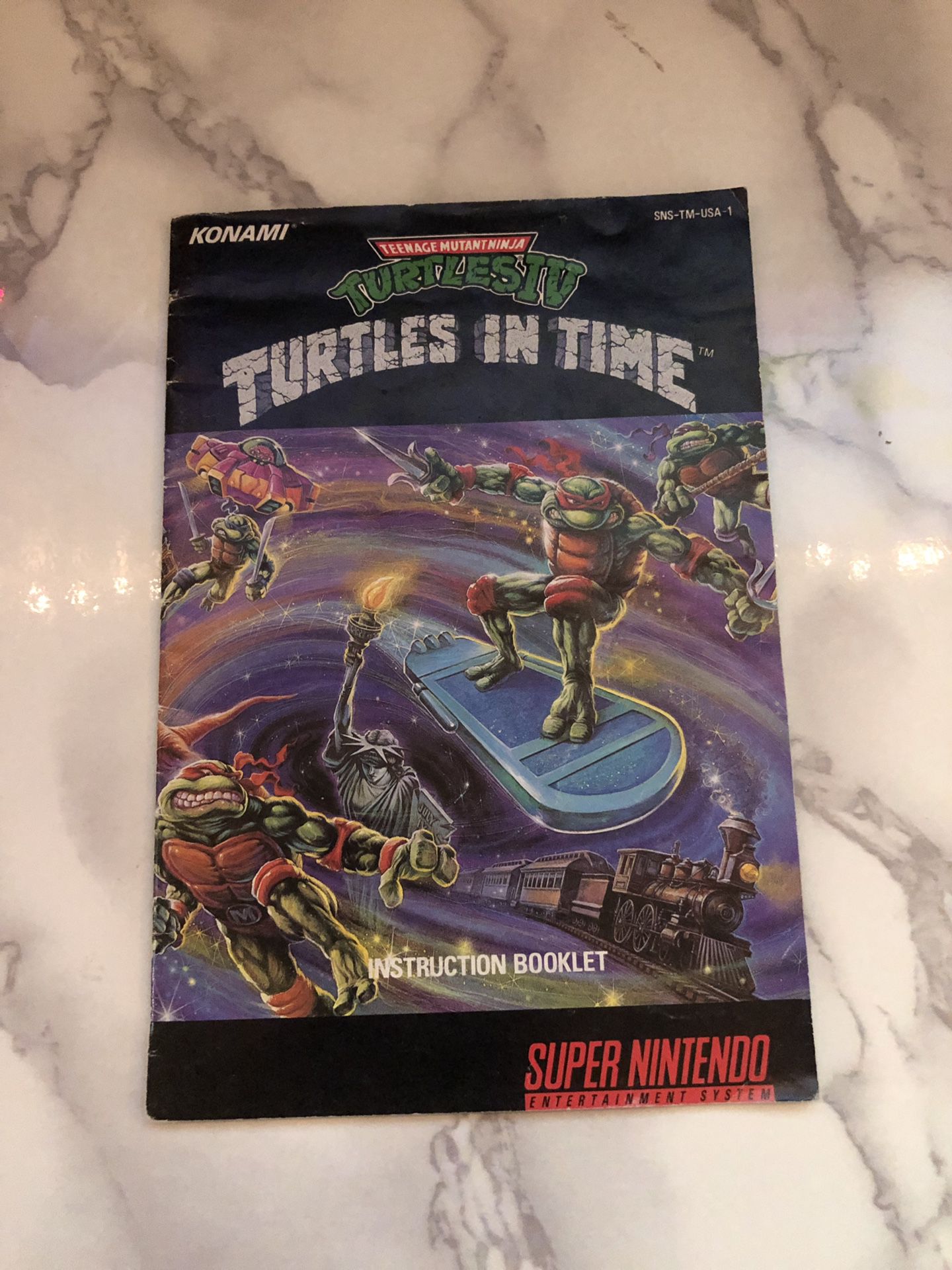 Nintendo SNES Super Nintendo Turtles in Time Turtles IV Manual Only