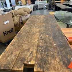Vintage Heavy Duty Wood & Metal Industrial Table