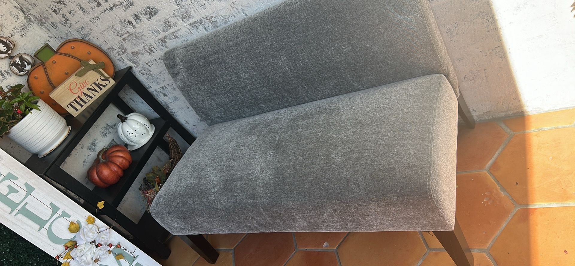 Cute Comfy Gray Bench