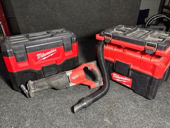 Milwaukee M18 Tool Bundle – PACKOUT Vacuum, Standard Wet/Dry Vac & Sawzall